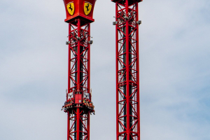Thrill Towers • S&S Space Shot and Turbo Drop • Ferrari Land